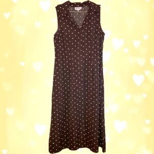 Studio 1 Long Brown Polkadot Dress